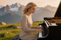 Man zit rustig te eten en hoort dan dit liedje op de piano