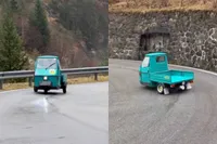 Klein Italiaans apparaatje, maar driften kan-ie wel