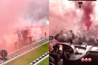 Supporters van FC Twente nemen uitzwaaien wel héél serieus: fans lopen zelfs op snelweg voor spelersbus