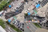 Bouwvakkers beleven nachtmerrie op grote hoogte wanneer hangsteiger plotseling eigen leven gaat leiden