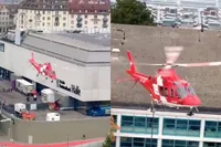 Zwitserse ambulancepiloot parkeert helikopter alsof het een vliegende Fiat Panda is en gaat viraal
