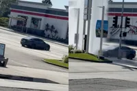 Tesla lijkt eigen leven te leiden en verandert tankstation in waterpark