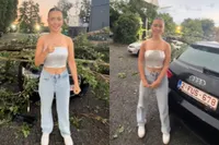 Roma haar Audi (spreek uit als Oodi) had ook last van het noodweer