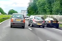 Engeltjes aan het werk op snelweg A2 richting Maastricht