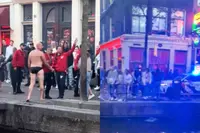 Zatte toerist heeft helemaal geen zin in politie en neemt liever een duik op de Amsterdamse Wallen
