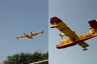 Bosbranden op Corsica? Dan kan er ineens een blusvliegtuig rakelings over je strandbedje scheren