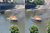 Ai, da’s jammer: brand op een boot in Den Haag