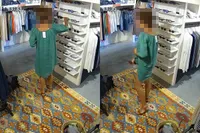 Vrouw laat voor de beveiligingscamera in het keurige Bergen een zonnebril in haar slipje verdwijnen