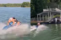 Jetskiër voert spectaculaire stunt uit, raakt volgens eigen zeggen buiten bewustzijn en knalt vol op steiger
