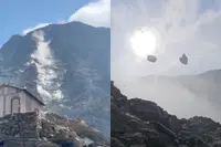Franse klimmer denkt dat zijn laatste uur heeft geslagen tijdens enorme rotslawine op Mont Blanc
