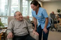 Opa heeft even niet meer door dat hij in een zorgcentrum zit