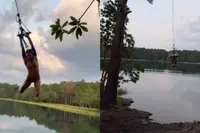 Lizzy was op een missie om een backflip te maken en dat liep niet helemaal lekker af