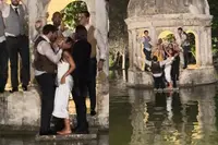Bruiloft in Portugal krijgt een behoorlijk nat einde