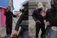 Motorrijder wil man de weg wijzen in Bogotá en legt daarna zijn eigen gewapende overval vast