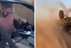 Sait Cinar breekt ribben tijdens intense woestijnrit met Alex Soze in buggy (VIDEO)