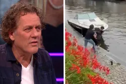 Breda: Kees van der Spek pakt tas af van man en smijt hem in gracht (VIDEO)