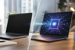 Laptop tegenover een AI-laptop