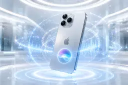 Een iPhone met Siri op de achterkant