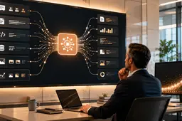 Edit  Een zakelijke AI-omgeving toont meerdere geautomatiseerde workflows en sterke groei in het gebruik van AI door bedrijven.