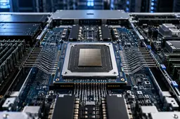 Enterprise-mainframeprocessor in het middelpunt van twee convergerende serverarchitecturen binnen een modern datacenter.