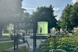 Populiariausioje rajono aikštėje įrengta vandens dulksna