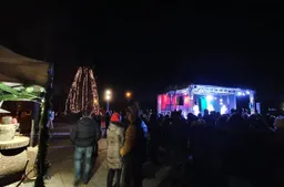 Eglutė I Alytaus aikštėje įžiebta po pertraukos