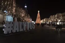 Rotušės aikštėje Alytuje įžiebta Kalėdų eglė