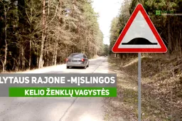 Ilgapirščiai vagia kelio ženklus