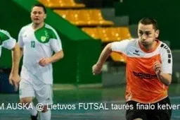Dėl Lietuvos salės futbolo taurės Alytaus „Auska" kovos finale Kauno sporto halėje
