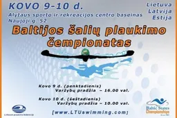 Alytuje vyks Baltijos šalių plaukimo čempionatas