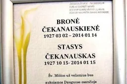 Tais pačiais metais gimę sutuoktiniai anapilin iškeliavo beveik kartu