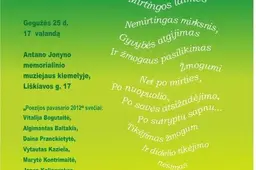 Poezijos pavasario saulė nušvis ir Antano Jonyno muziejaus kiemelyje