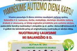 Balandžio 4-ąją dėvėkite mėlyną drabužį ar aksesuarą