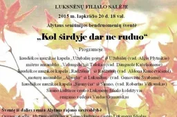 Kol dar ne žiema - šventė „Kol širdyje dar ne ruduo“