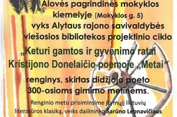 G. Arbačiauskas Alovėje skaitys Donelaitį ir koncertuos