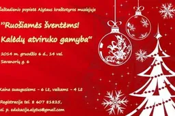 Pirmasis kalėdinių šeštadienio popiečių užsiėmimas - „Kalėdų atviruko gamyba“