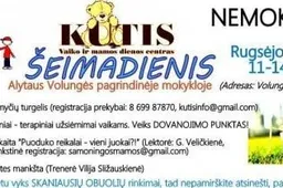 „Kutis“ kviečia į šeimadienį Volungės pagrindinėje mokykloje