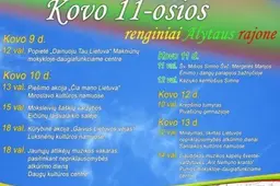 Kovo 11-osios renginiai Alytaus rajone - Makniūnuose, Miroslave, Eičiūnuose, Luksnėnuose, Dauguose, Simne, Pivašiūnuose, Santaikoje ir Punioje