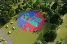 Jaunimo parką papildys spalvinga ir erdvi krepšinio aikštelė