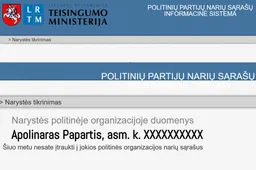 Visoms Lietuvos partijoms ir komitetams priklauso tik apie 100 tūkstančių žmonių