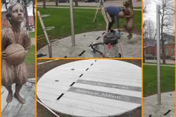 Pasaulio krepšinio motinai skirta skulptūra iškilo Alytaus rajone