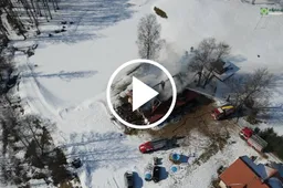 Degė netoli Alytaus įrenginėjamas namas