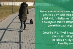 Kviečia dalyvauti projektuojamo pėsčiųjų ir dviračių tako nuo Alytaus piliakalnio iki Baltosios rožės tilto projektinių pasiūlymų viešinime
