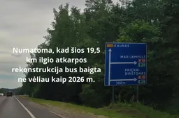Kaunas–Prienai kelyje planuojama turėti po dvi juostas į abi puses
