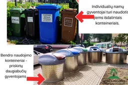 Nenešk šiukšlių iš namų – atliekas reikia mesti į savo konteinerį!