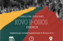 Junkis prie šventinės Kovo 11-osios eisenos