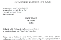 Alytaus miesto kultūros ir meno taryba: „Mums kelia nerimą kultūros politikos situacija, kūrybinių projektų finansavimas“