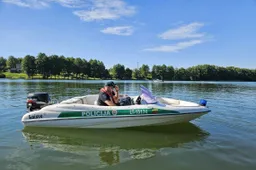 Didžiulio ežere Alytaus apskrities policijos pareigūnai tikrino vandens transporto priemones