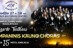 Raigardo Tautkaus šampaninis Kauno choras švenčia 15 metų jubiliejų ir kviečia į koncertą Alytuje