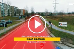 Dėl Sudvajų gatvės rekonstrukcijos – eismo ribojimai